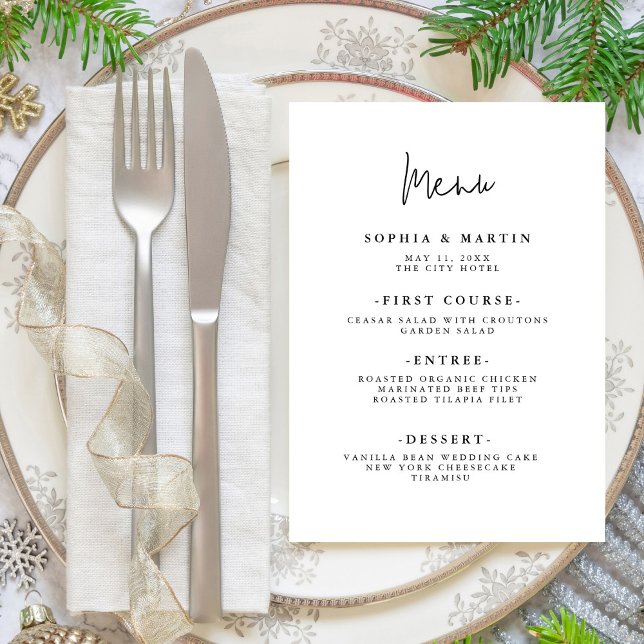 Menu Script Minimalista Moderno | Casamento (Criador carregado)