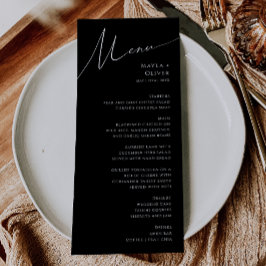 Menu Script Minimalista Whimsical | Casamento Negro