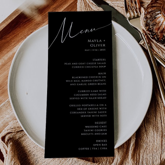 Menu Script Minimalista Whimsical | Casamento Negro (Criador carregado)