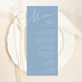 Menu Script Whimsical | Janto Casamento Azul Dusty