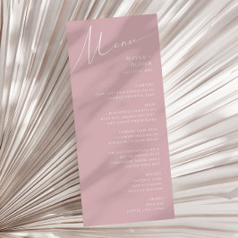 Menu Script Whimsical | Janto Casamento Dusty Rosa