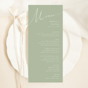 Menu Script Whimsical Janto Casamento Verde de Sage