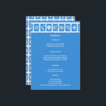 Menu Seashell Grid Beach WedOM Azul Branco<br><div class="desc">Cartão de cardápio perfeito para um casamento divertido! Mão fez arte para você! Perfeito para um casamento, chá de panela à beira-mar, festa de solteira, festa de noivado ou aniversário. TOTALMENTE PERSONALIZÁVEL! Clique em "Personalizar" acima para editar o texto. Clique em "editar usando a ferramenta design" para ajustar as fontes,...</div>