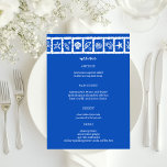 Menu Seashell Grid Beach WedOM Azul Branco<br><div class="desc">Cartão de cardápio perfeito para um casamento divertido! Mão fez arte para você! Perfeito para um casamento, chá de panela à beira-mar, festa de solteira, festa de noivado ou aniversário. TOTALMENTE PERSONALIZÁVEL! Clique em "Personalizar" acima para editar o texto. Clique em "editar usando a ferramenta design" para ajustar as fontes,...</div>