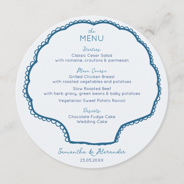 Menu Seashells & Wedding Bells Bachelorette Party (Frente)