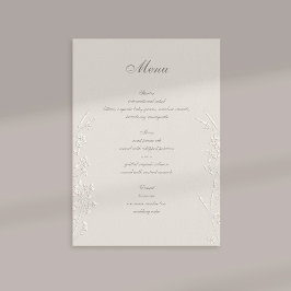 Menu Selvagens Ecru Faux Casamento Formal Embarcado