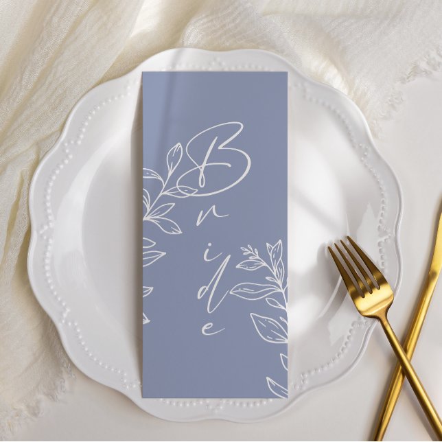 Menu Sentado Reservado Simples Da Flor De Periwinkle (Criador carregado)