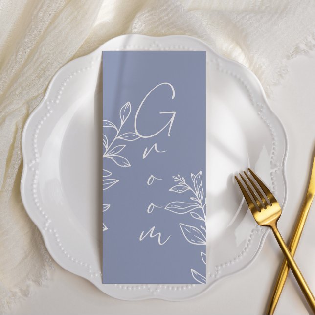 Menu Sentado Reservado Simples Da Flor De Periwinkle (Criador carregado)