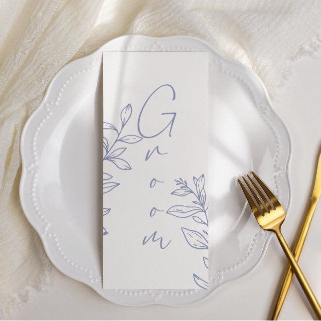 Menu Sentado Reservado Simples Da Flor De Periwinkle (Criador carregado)