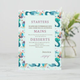 Menu Sereia Sob A Festa de aniversário Do Mar