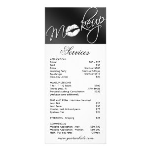 Menu Serviço Cosmetologista de Beleza de Cartão