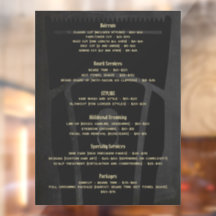 Menu Serviço Lista de Preços do Barbershop Compro 