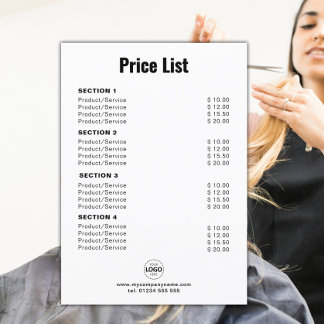 Menu Serviços/produtos personalizados Serviços brancos 