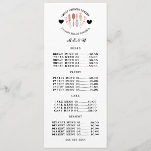 Menu Setor da pastelaria e da cozinharia