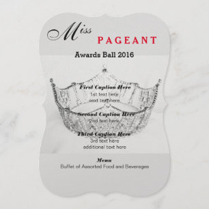 Menu Shimmer Silver Crown Prêmio Ball Placa do Program