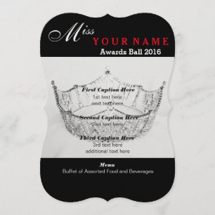 Menu Shimmer Silver Crown Prêmio Ball Placa do Program