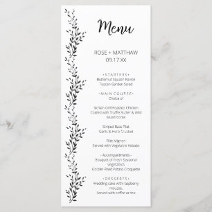 Menu Silhueta elegante de folhas