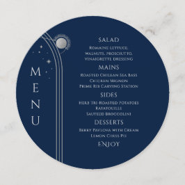 Menu Silver Sun Lua Solar Azul Místico Estende Casament