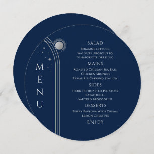 Menu Silver Sun Lua Solar Azul Místico Estende Casament
