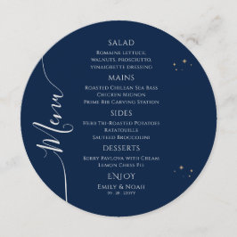 Menu Silver Sun Lua Solar Azul Místico Estende Casament