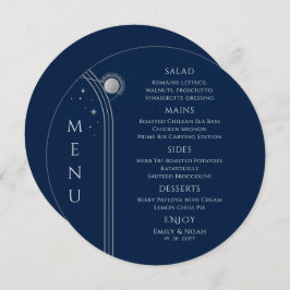 Menu Silver Sun Lua Solar Azul Místico Estende Casament