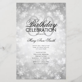 Menu Silver Wonderland do Programa de Aniversário