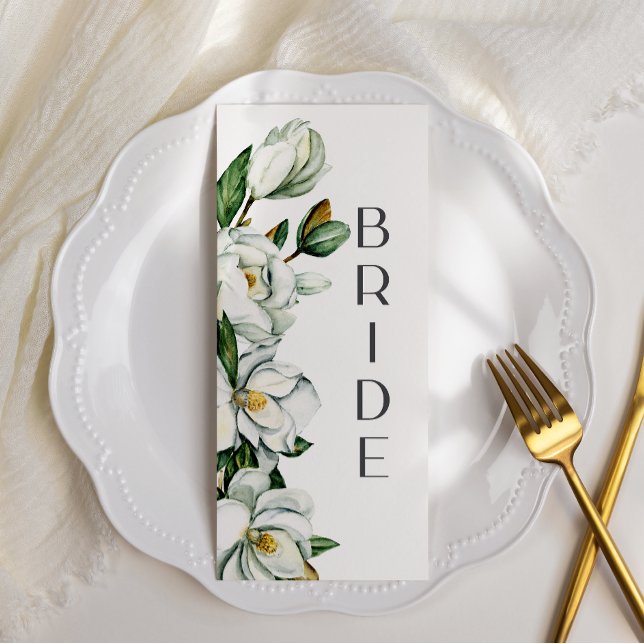 Menu Símbolo de Casamento Floral Russo da Magnolia Bran (Criador carregado)