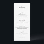 Menu Simple Black and White Clean Guest Name Wedding<br><div class="desc">Modern wedding menu featuring a simple design with classic serif and elegant script fonts. Use the template to add the name of each guest and skip the place cards.</div>