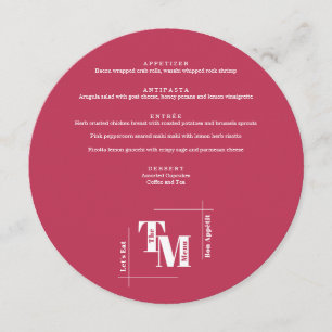 Menu Simple Viva Magenta Modern Casamento Chic Obrigado