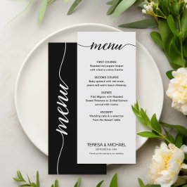 Menu Simples Black and White Script Comida Personalizad