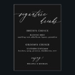 Menu Simples Caligrafia Elegante A Assinatura Bebe Pret<br><div class="desc">Menu de bebidas com assinatura de caligrafia elegante em preto e branco.</div>