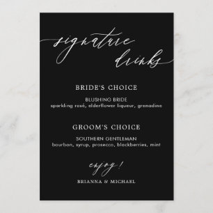 Menu Simples Caligrafia Elegante A Assinatura Bebe Pret