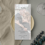 Menu Simples casamento de fotos elegante<br><div class="desc">A foto de tendências sobrepõe o cartão de modelo de casamento do minimalista preto e branco.</div>