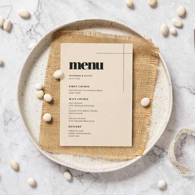 Menu Simples casamento elegante e chic (Criador carregado)