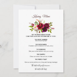 Menu Simples de Burgundy Floral Kissing