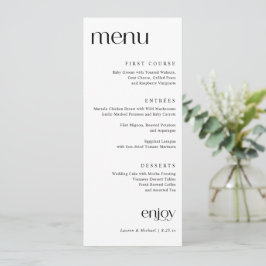Menu Simples de Casamento Clássico Moderno