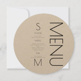Menu Simples de Casamento com Letra Preta Monogram