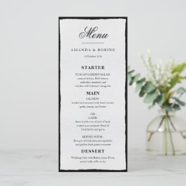 Menu Simples De Casamento Mínimo Preto E Branco