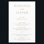 Menu Simples de Casamento Moderno e Dourado<br><div class="desc">Menu de casamento de ouro falso elegante com um design simples e mínimo. Um layout clássico com seus nomes em letras grandes para uma reviravolta moderna para este estilo tradicional. Um cardápio de casamento perfeito para um casamento formal.</div>