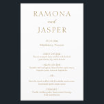 Menu Simples de Casamento Moderno e Dourado<br><div class="desc">Menu de casamento de ouro falso elegante com um design simples e mínimo. Um layout clássico com seus nomes em letras grandes para uma reviravolta moderna para este estilo tradicional. Um cardápio de casamento perfeito para um casamento formal.</div>