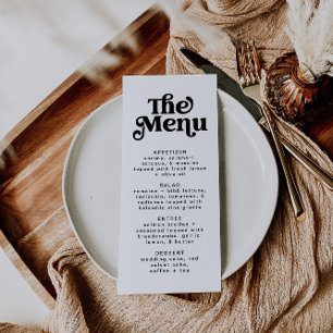 Menu Simples de Casamento Retroativo Mínimo Modern
