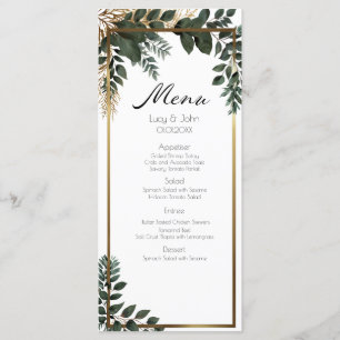 Menu Simples de Festa de casamento Eucalyptus Gree