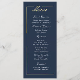 Menu Simples de Script Branco de Quadro Dourado Az