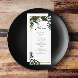 Menu Simples Festa de casamento Eucalyptus Greenery