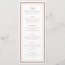 Menu Simples Flor Casamento Jantar Cobre
