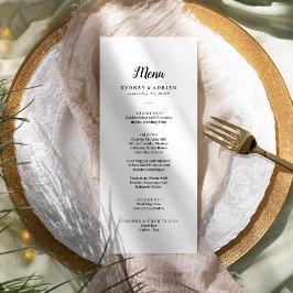 Menu Simples Janto de Casamento Minimalista