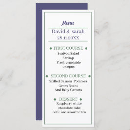 Menu Simples Janto de Casamento Personalizado Púrpura R