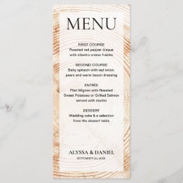 Menu Simples latido Rústico de Árvore de Madeira Person