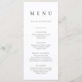 Menu simples minimalista preto-e-branco