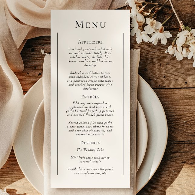 Menu Simples Mínimo de Casamento Simples (Criador carregado)